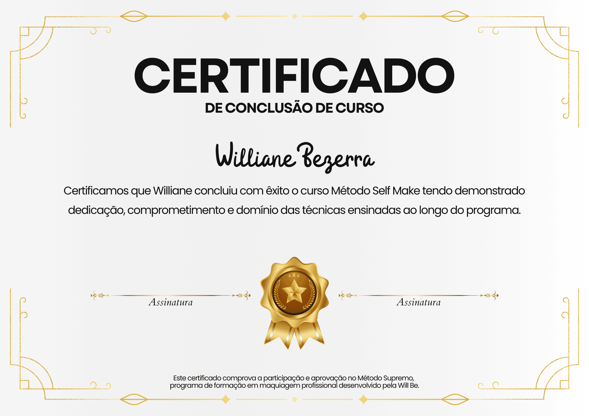 Certificado Will Be Make